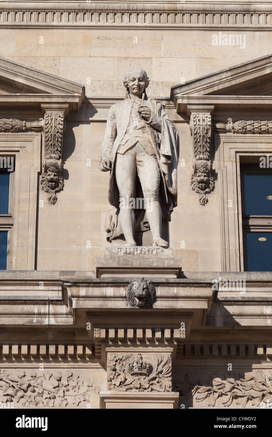 Statue von Anne Robert Jacques Turgot, Baron de Laune (1727 – 1781), französischer Ökonom, Geistlicher und Politiker, Louvre Museum Stockfoto