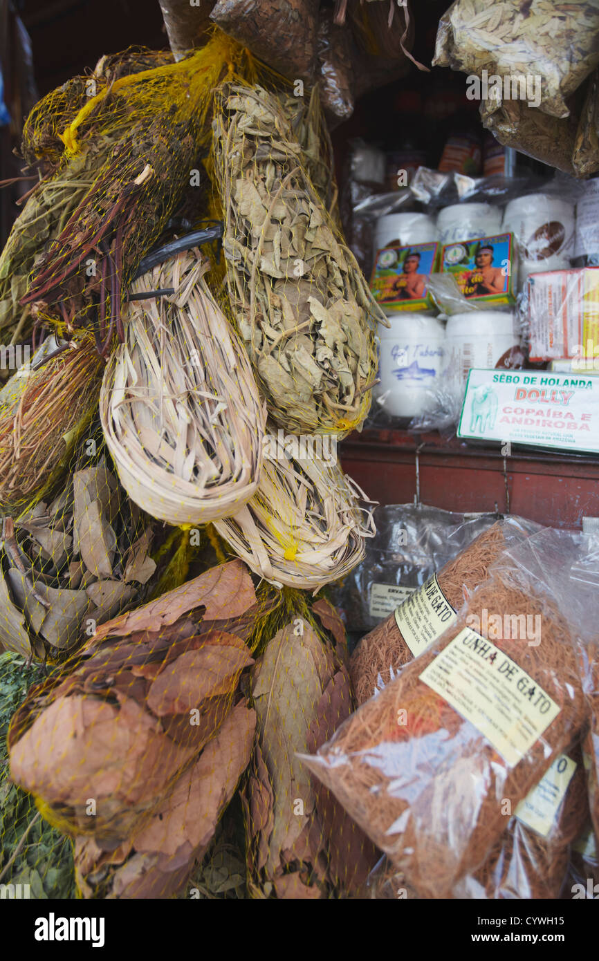 Getrockneten Tabakblätter am Markt, Manaus, Amazonas, Brasilien Stockfoto