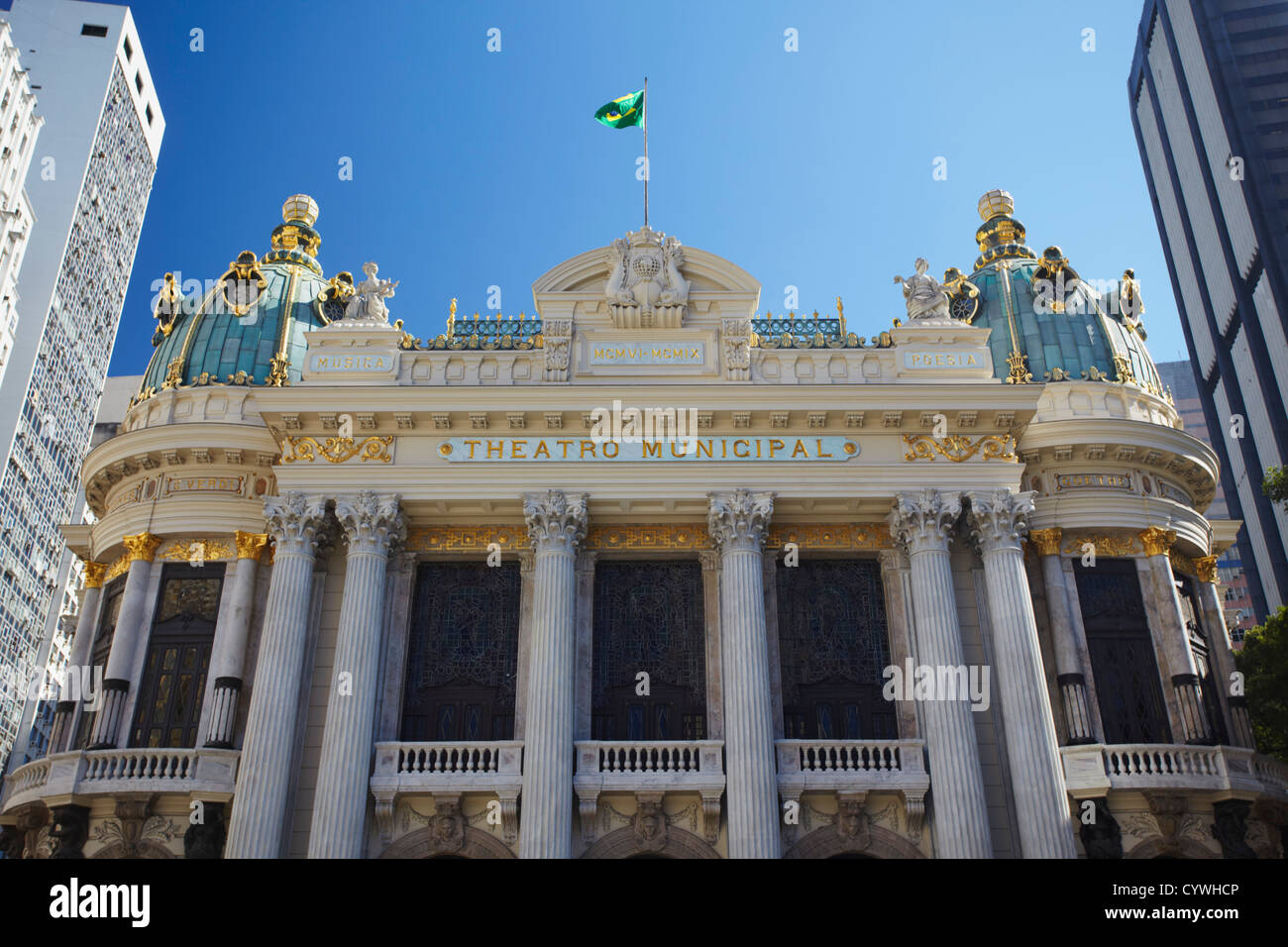 Theatro Municipal (Stadttheater) in Praca Floriano (Floriano Quadrat), Centro, Rio De Janeiro, Brasilien Stockfoto