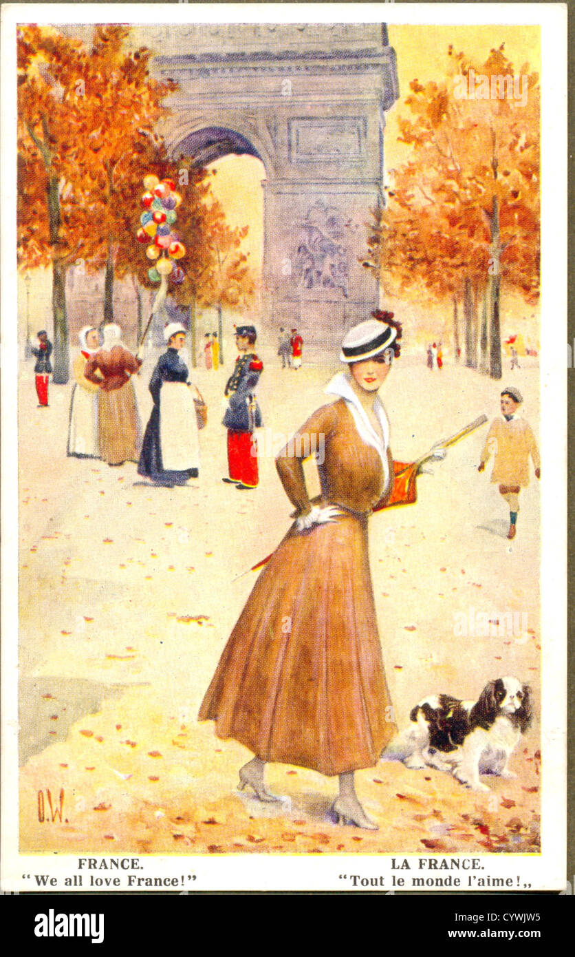 Weltkrieg eine Postkarte in Serie Our Fair Verbündeten Nr. 1014 Stockfoto