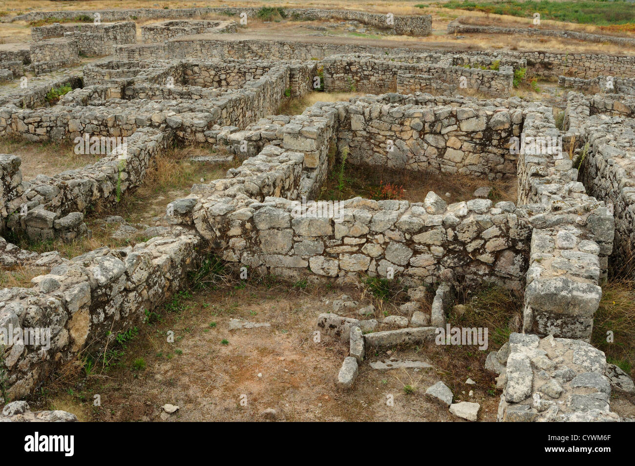 Ruinen der menschlichen Siedlung von Lambrica, der ursprüngliche Name der Castro de San Cibrao de Las. Ourense, Galicien, Spanien. Stockfoto