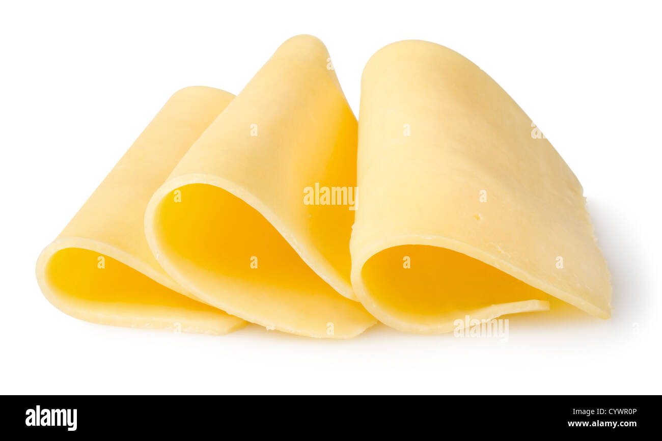 Schweizer Käse isoliert auf einem weißen Hintergrund. Clipping-Pfad Stockfoto
