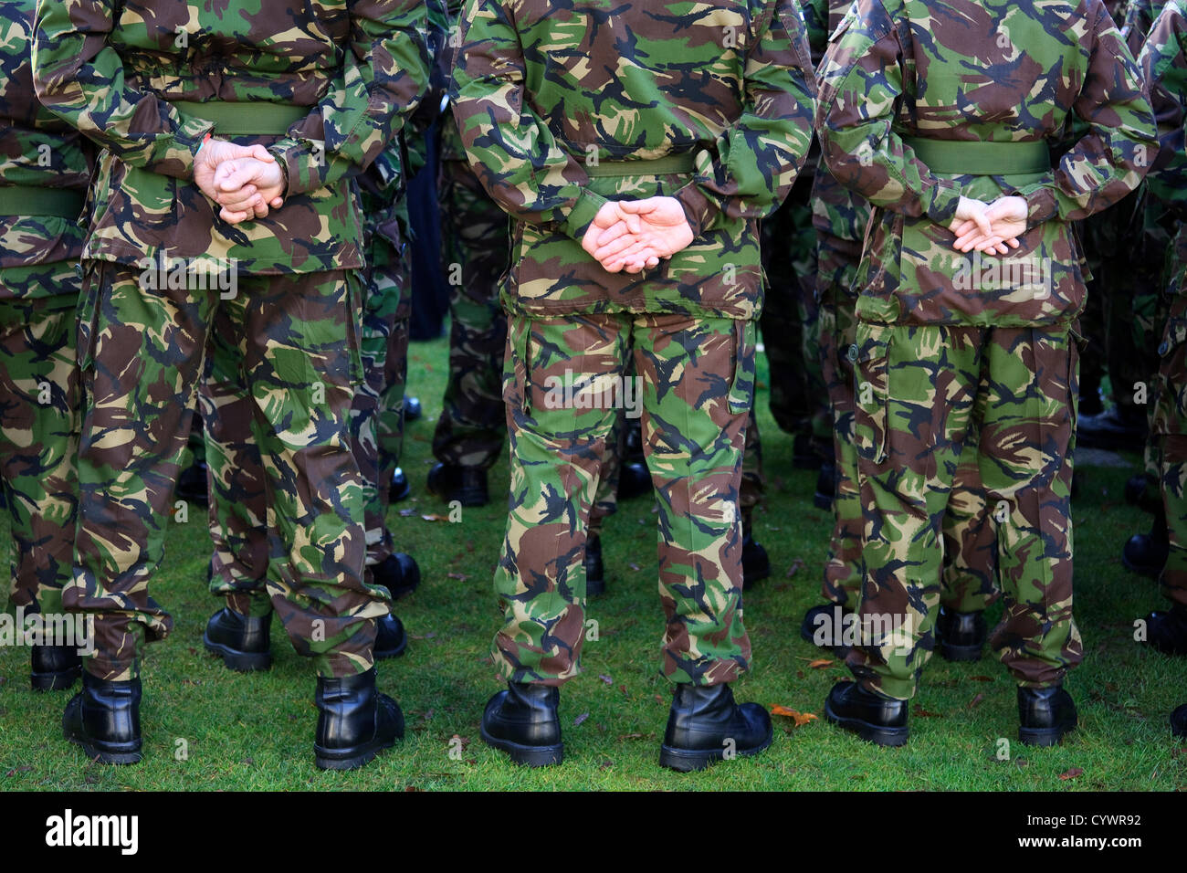11. November 2012, George Square, Glasgow Schottland. Soldaten in Tarnung Uniformen auf Parade am Remembrance Day Parade Stockfoto