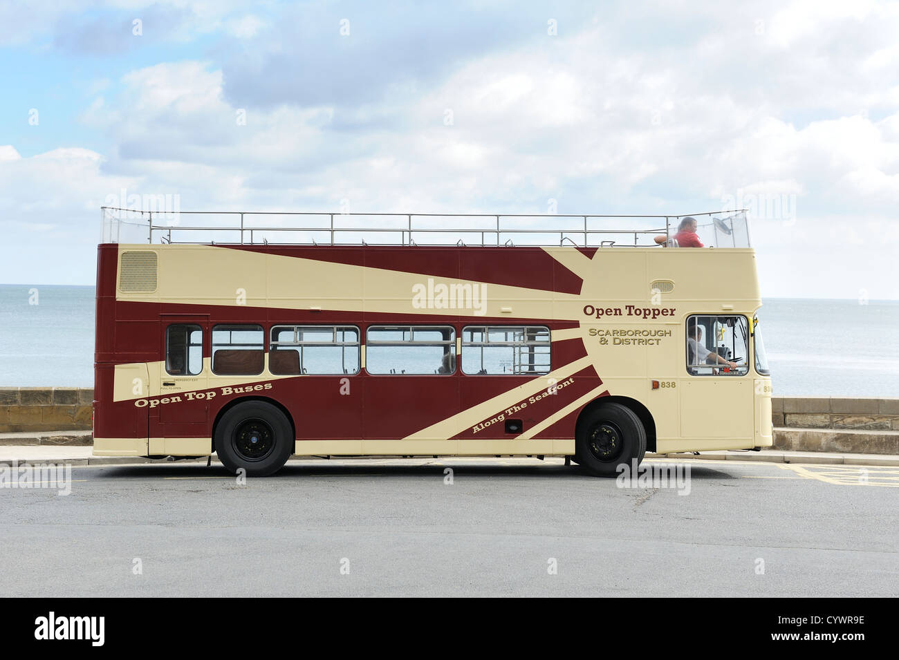 Öffnen Sie Topper Doppeldecker bus Scarborough North Yorkshire England uk Stockfoto