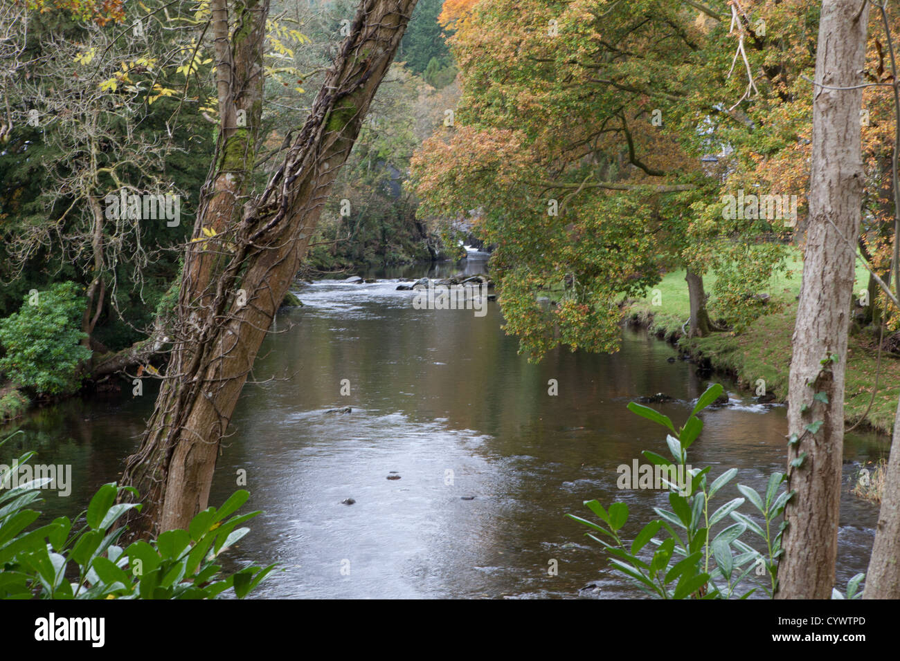 Fluss Conway in Betws-y-Coed, Snowdonia, Nordwales Stockfoto