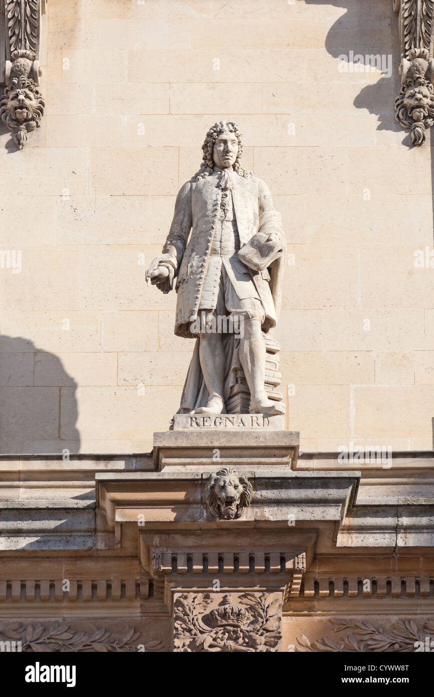Statue - französischen Dramatiker Jean-François Regnard (1655 – 1709) / Tagebuchschreiberin, durch Theodore Charles Gruyère (1813-1885)-Louvre-Museum Stockfoto