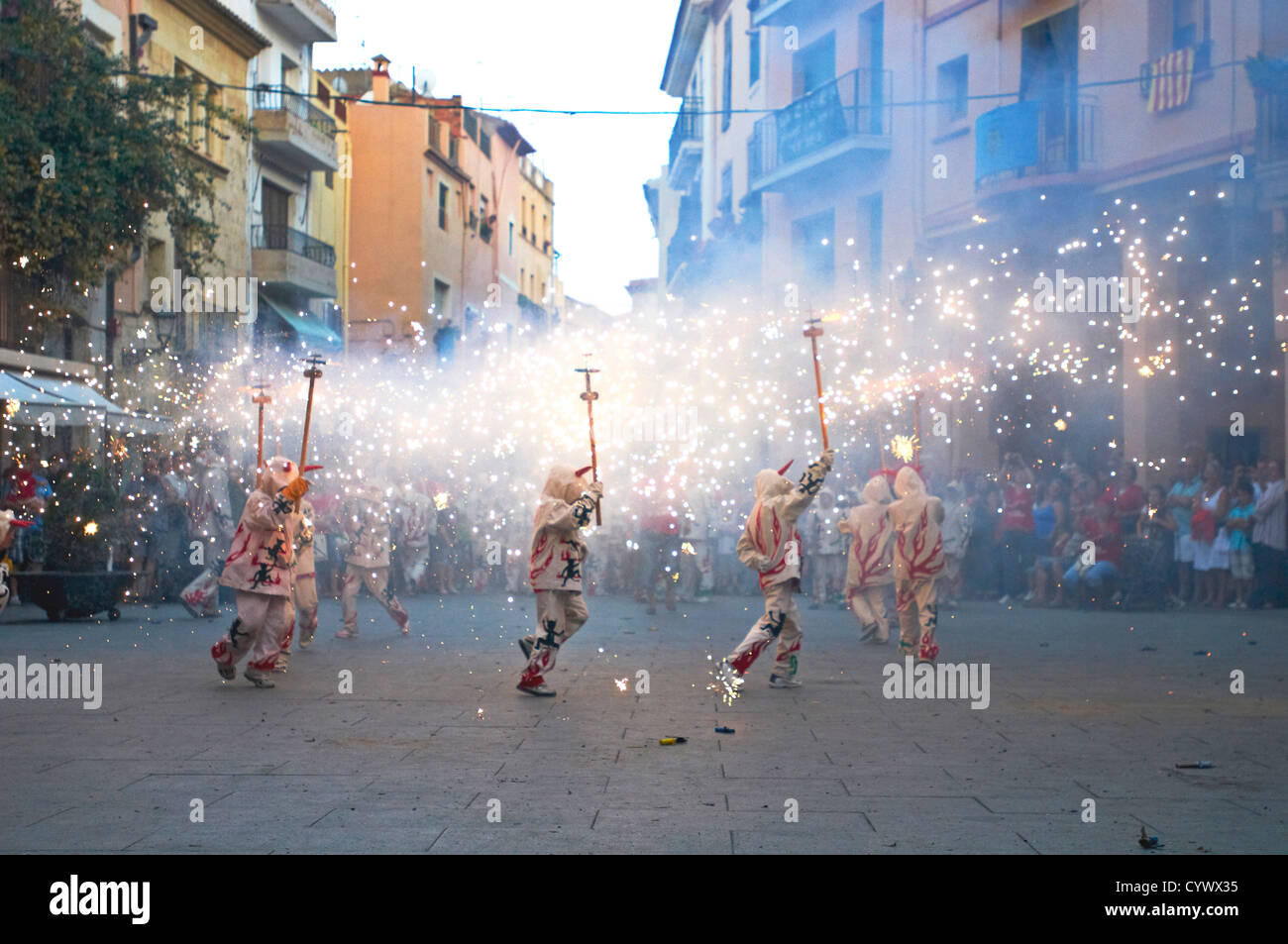 -Traditionen und feste, Cambrils Dorf-Tarragona, Katalonien, Spanien. Stockfoto