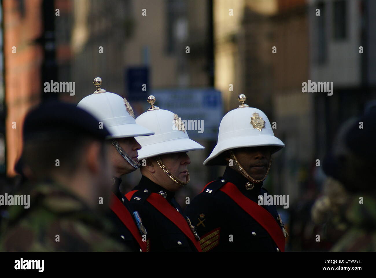 Manchester, UK, 11. November 2012. Mitglied der US-Streitkräfte an der Parade auf der Gedenkgottesdienst im Zentrum von Manchester. Stockfoto