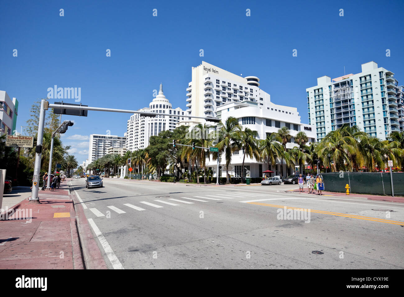 Art-Deco-Viertel, Collins Avenue, South Beach, Miami Beach, Florida, USA Stockfoto