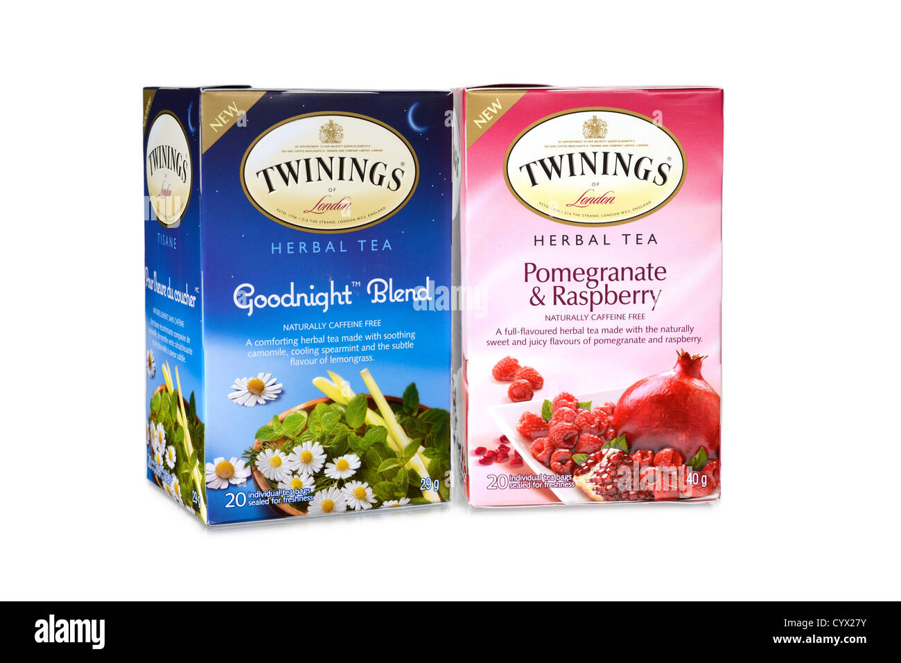 Tee, Twinings Kräuter Stockfoto
