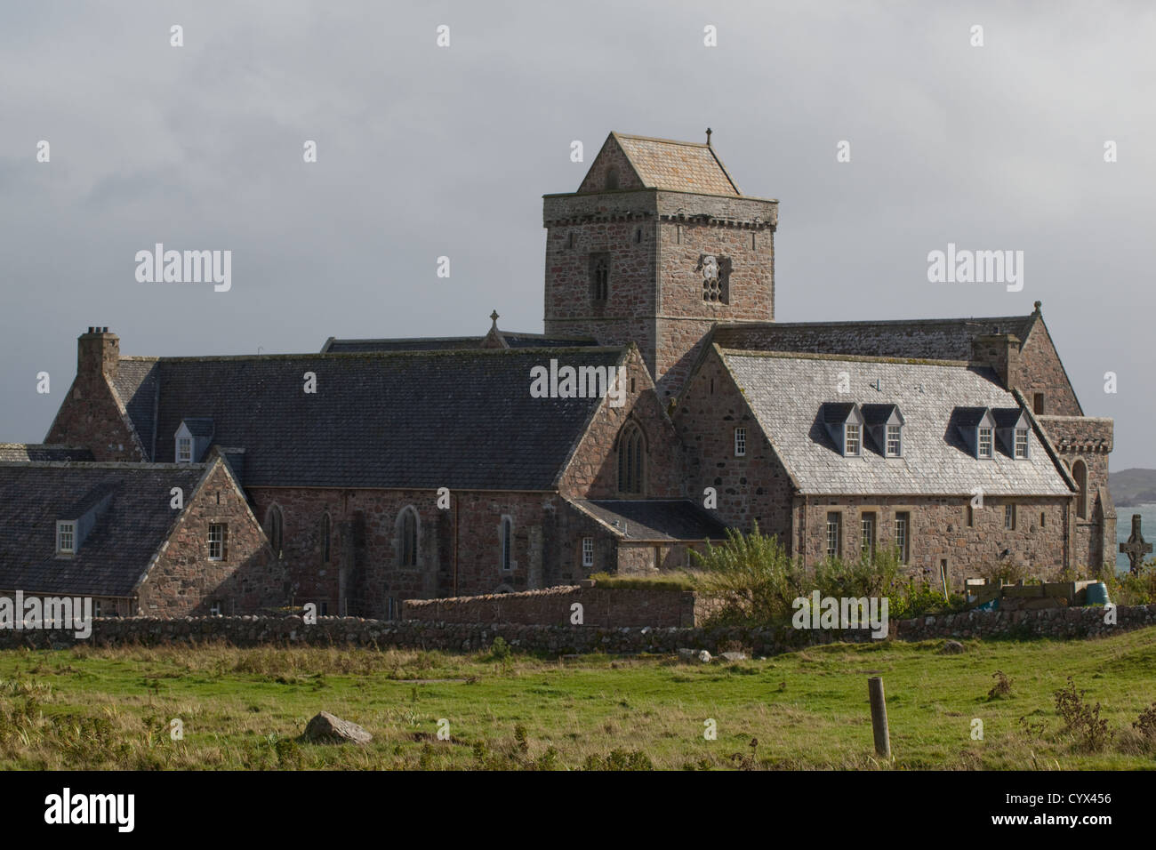 Die Abtei, Isle of Iona. Inneren Hebriden, Süd-west-Schottland. VEREINIGTES KÖNIGREICH. Stockfoto