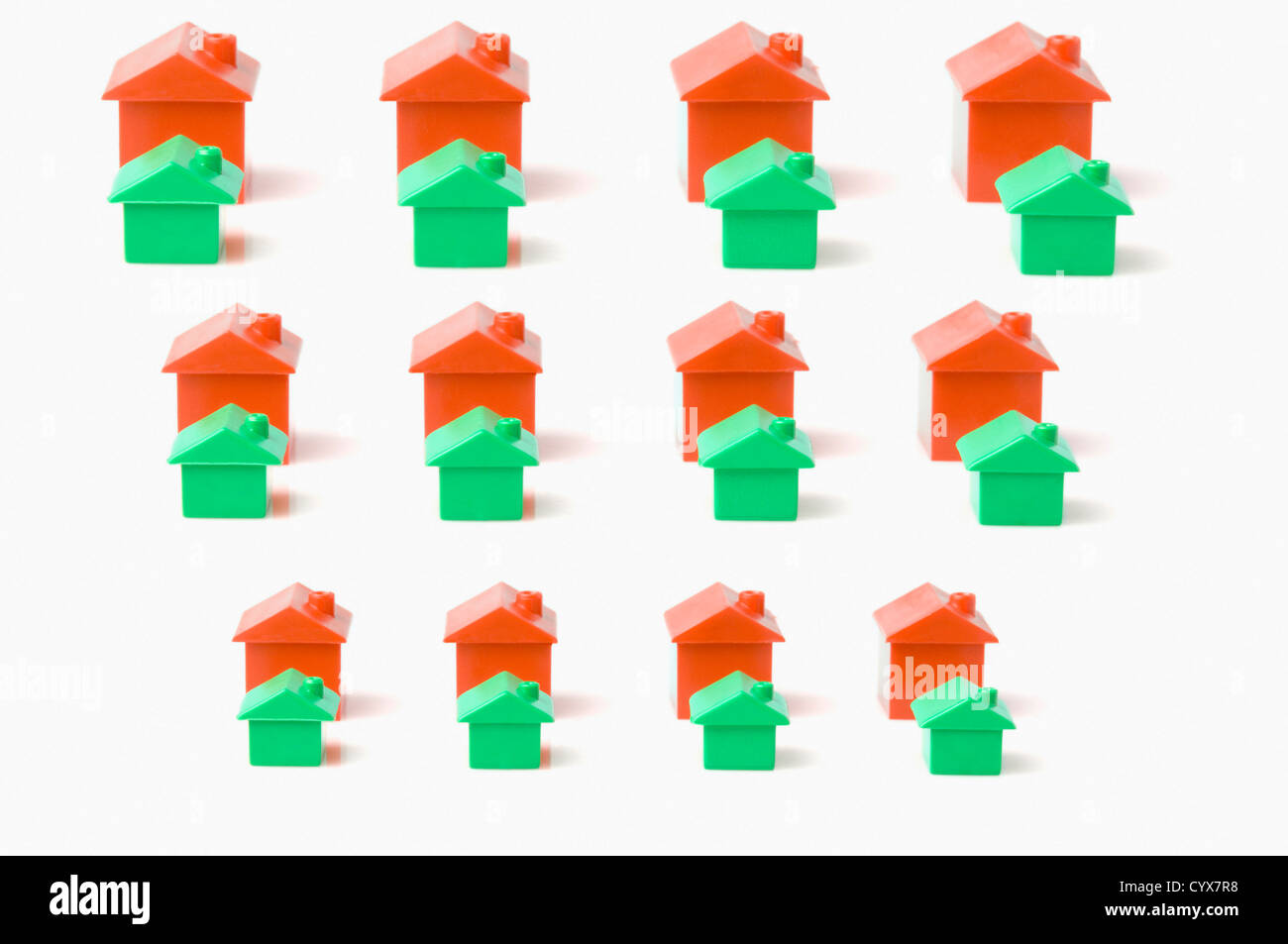 Nahaufnahme der Musterhäuser Stockfoto