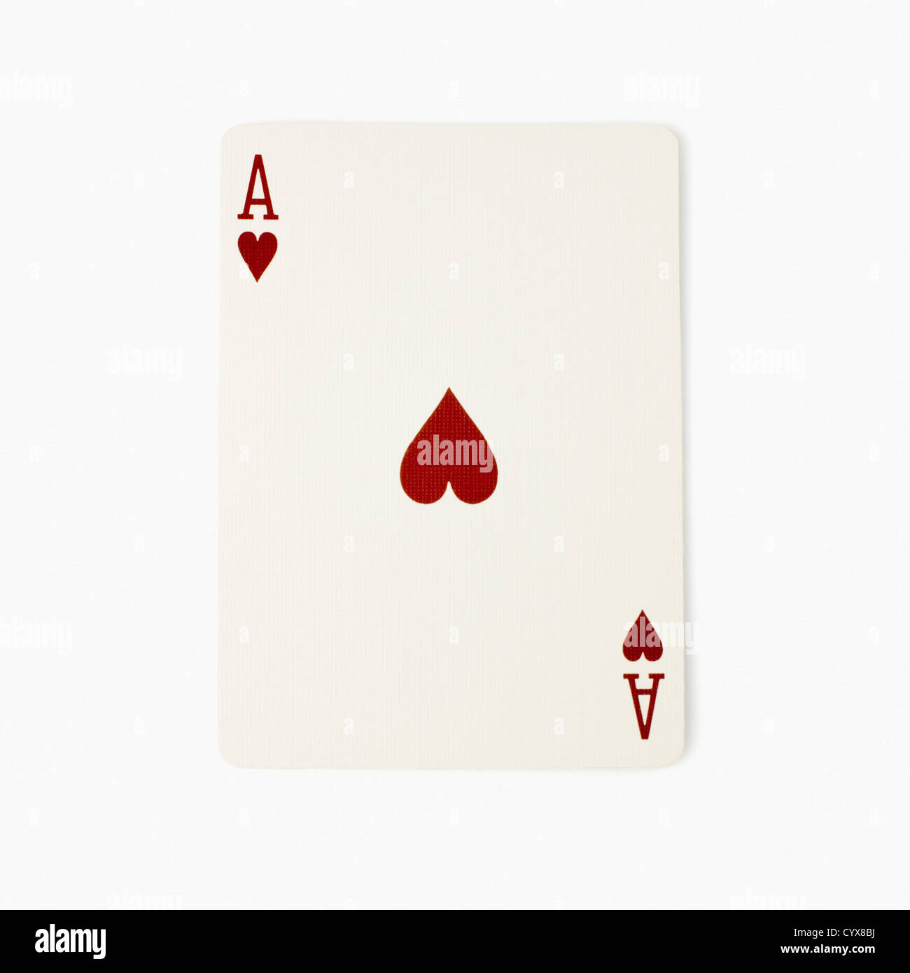 Spielkarte Herz-Ass Stockfoto