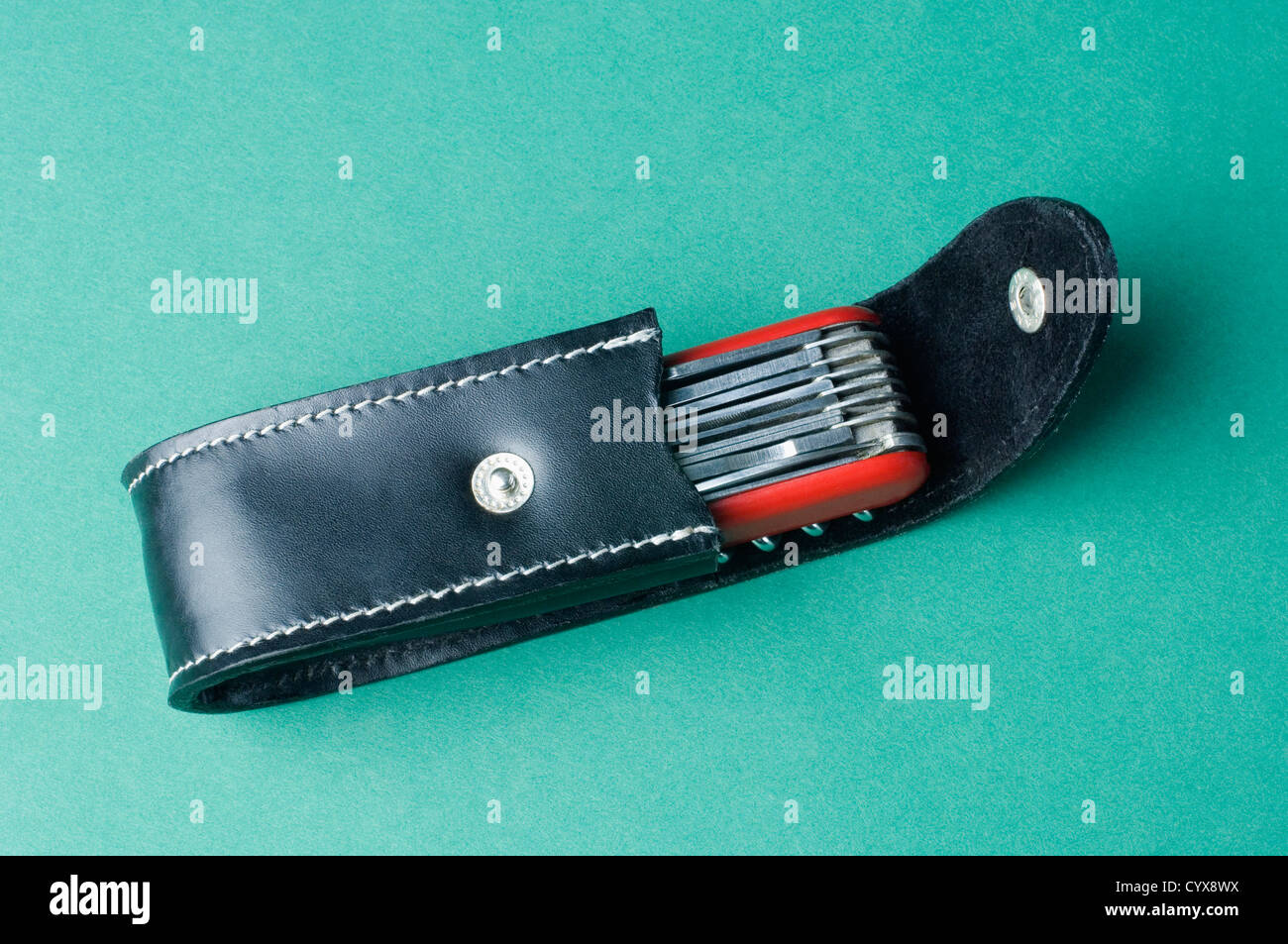 Taschenmesser im Deckel Stockfoto