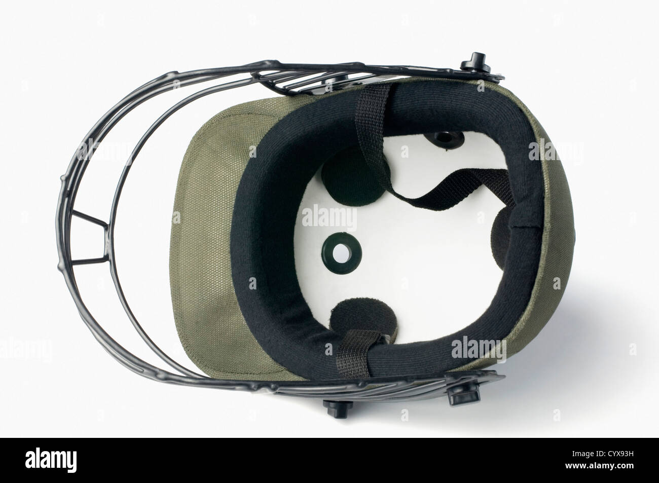 Nahaufnahme eines Cricket-Helms Stockfoto