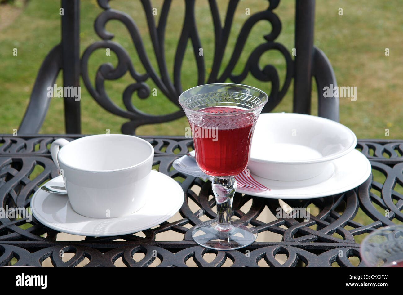 Cranberry Drink im Freien. Stockfoto