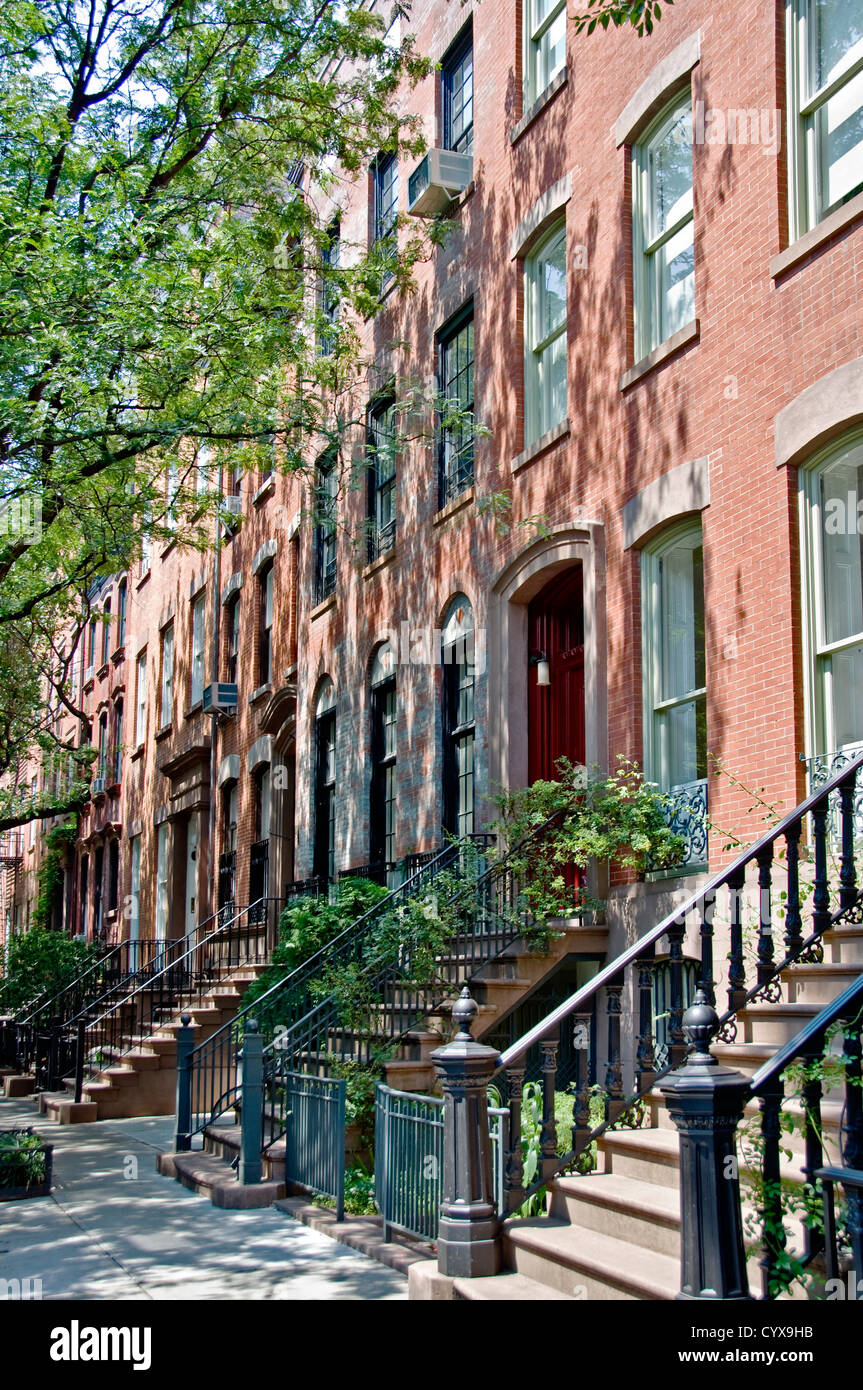 Typische Straße des Greenwich Village - Manhattan - New York, USA Stockfoto