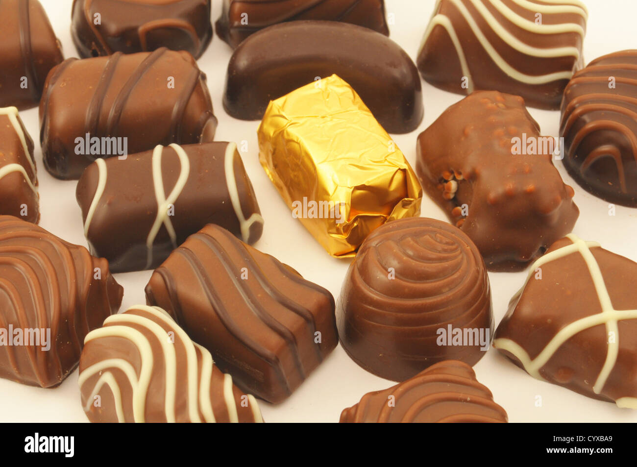 Sweety braune Schokolade Kandis sind ungesunde Lebensmittel Stockfoto