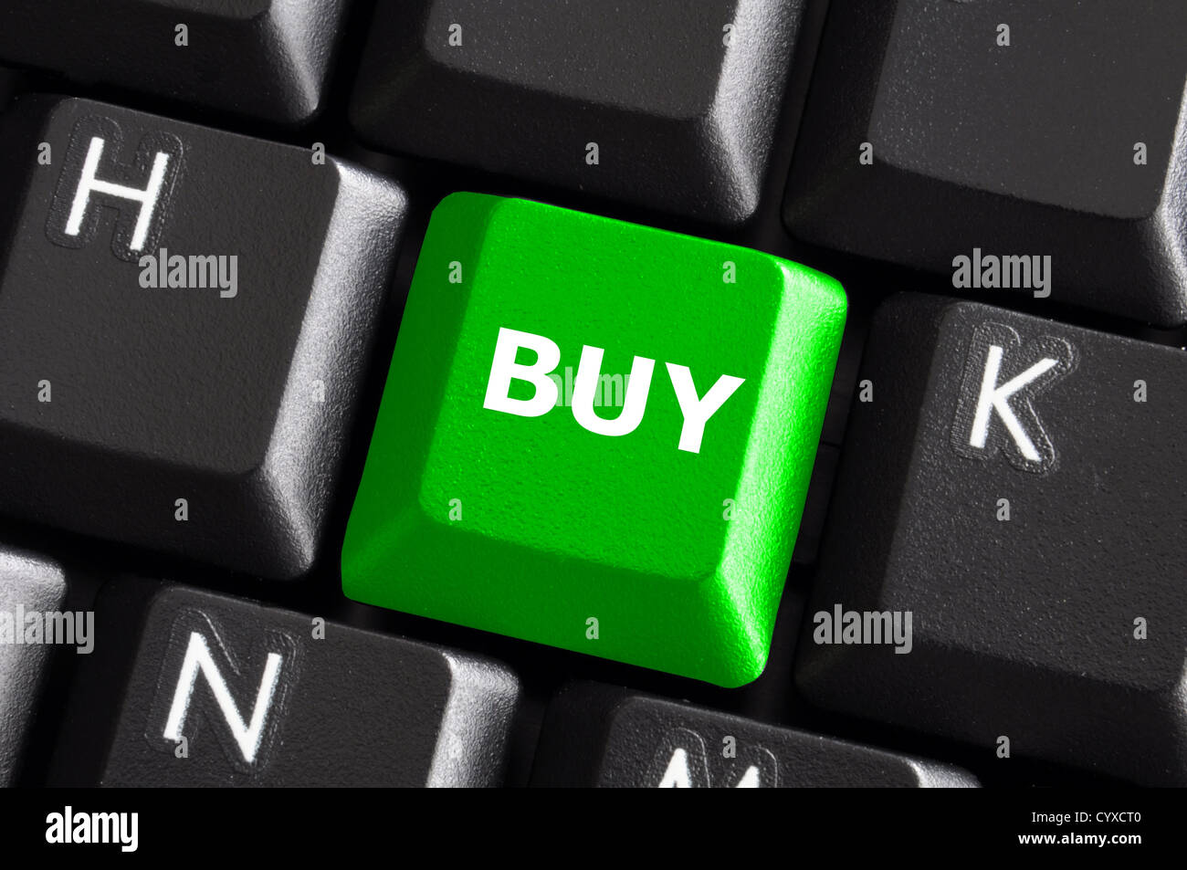 kaufen Sie-Button auf Computer-Tastatur zeigt Business-Konzept Stockfoto