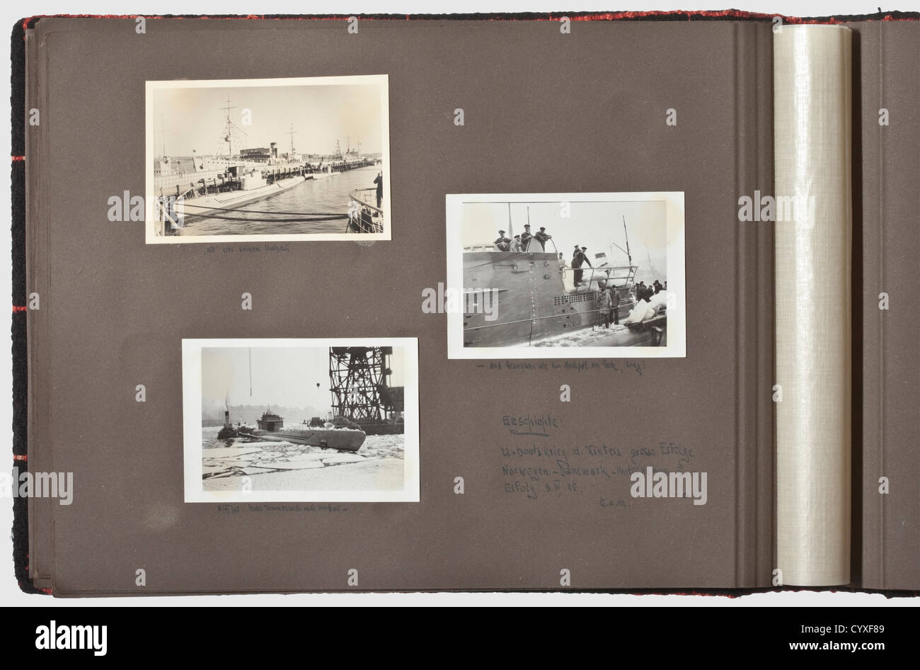 Vermächtnis des U-Boot Kommandanten Hans Cohausz,14 Fotoalben zum Marine-  und U-Boot-Dienst INSGESAMT 14 Alben mit über 2,500 Fotografien aus der  Zeit 1913 - 1968,militärische und zivile Bilder, von denen einige  eingeschrieben sind.