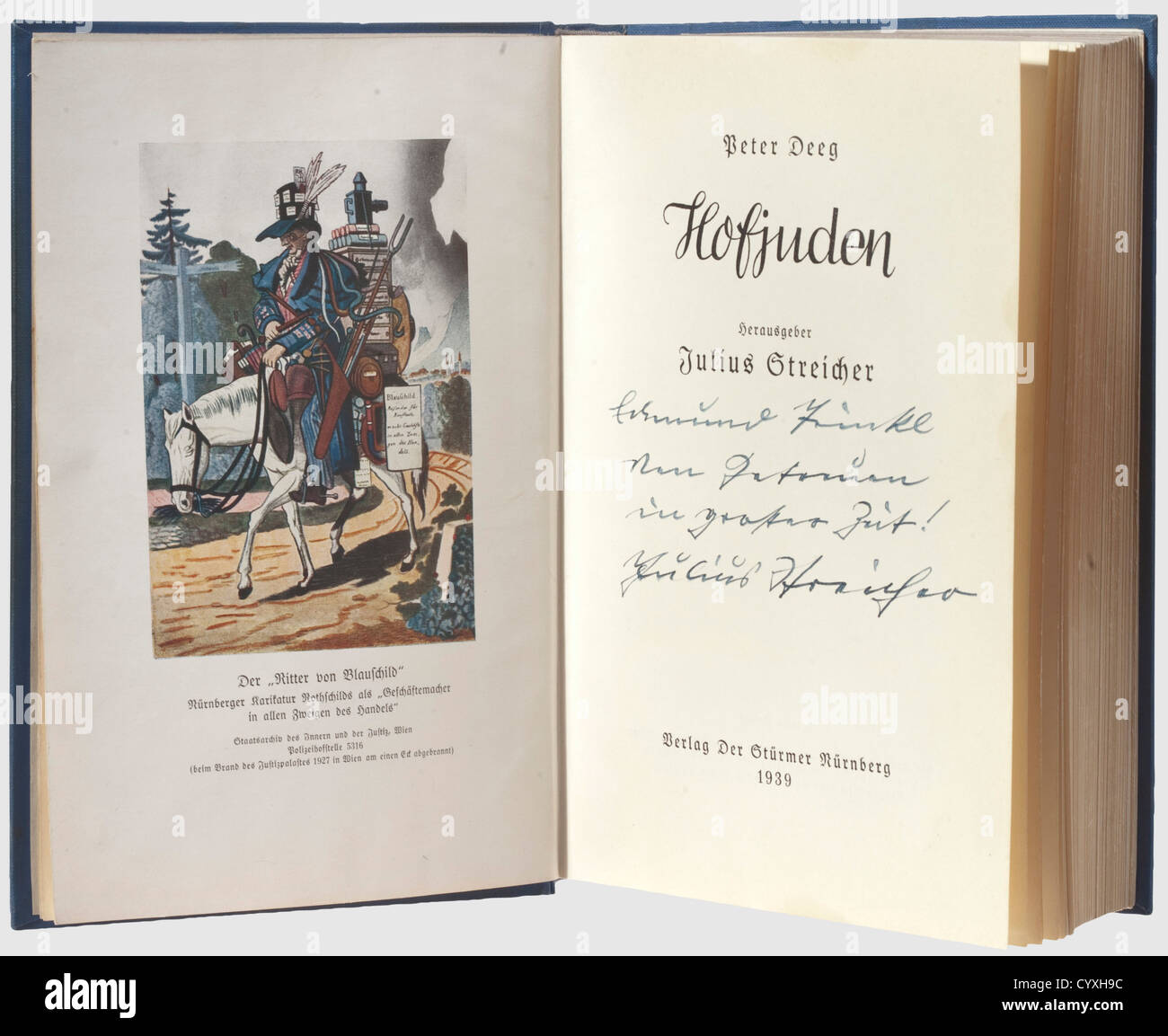 Julius Streicher (18851946), ein Buch und Foto mit eigenhändiger