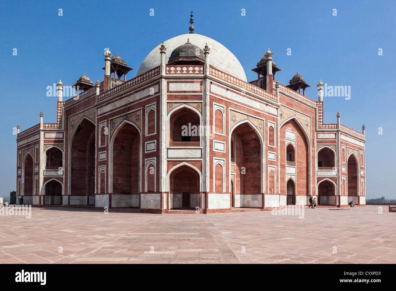 Indien, Delhi, Ansicht von Humayun Mausoleum Stockfoto