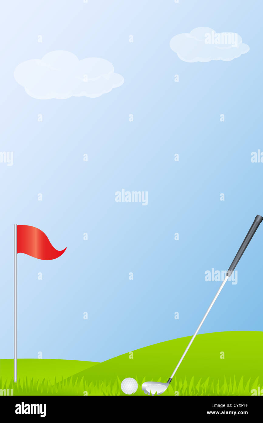 Illustration des Golf-Stick und Golfball Golf Club Stockfoto