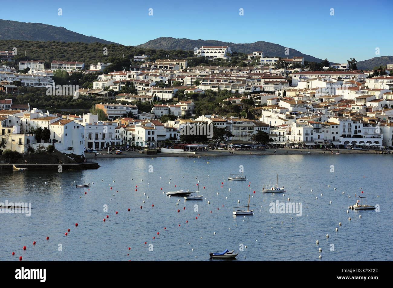 Blick auf die Altstadt Stadt Cadaques (Costa Brava, Katalonien, Spanien) Stockfoto