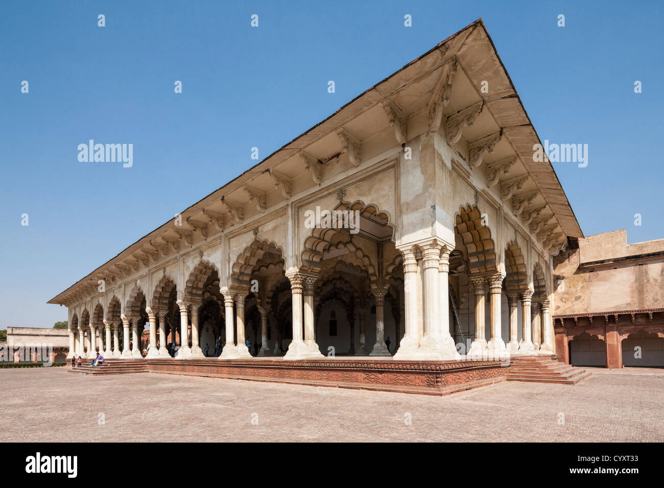 Indien, Uttar Pradesh, Agra, Blick auf Diwan i Aam Stockfoto