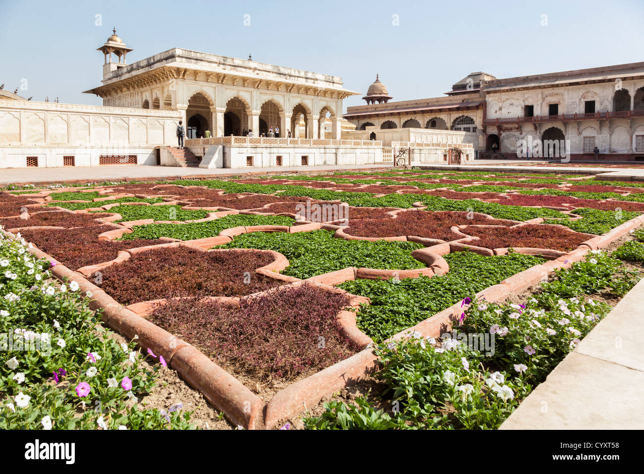 Indien, Uttar Pradesh, Agra, Anzeigen von Khas Mahal Stockfoto