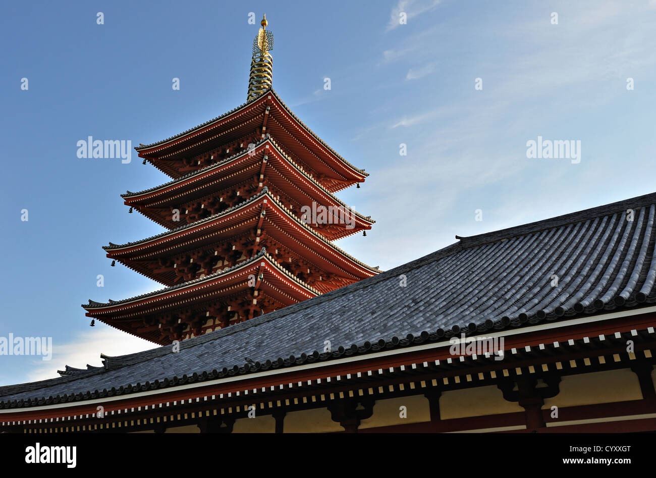 Die Pagode am Senso-Ji Tempel in Asakusa, Tokio, Japan Stockfoto