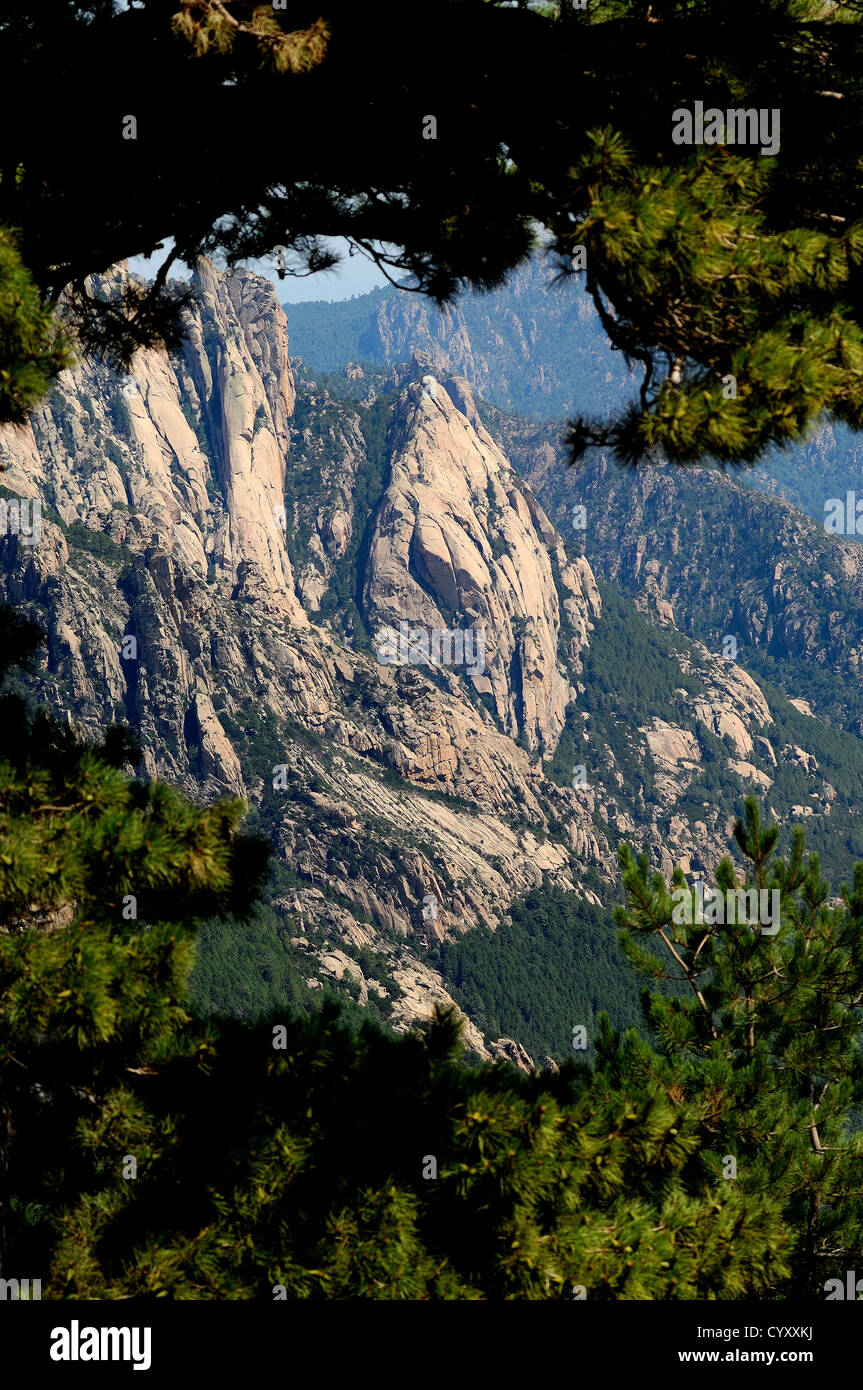 Les Aiguilles de Bavella Corse du Sud Frankreich 2A Stockfoto