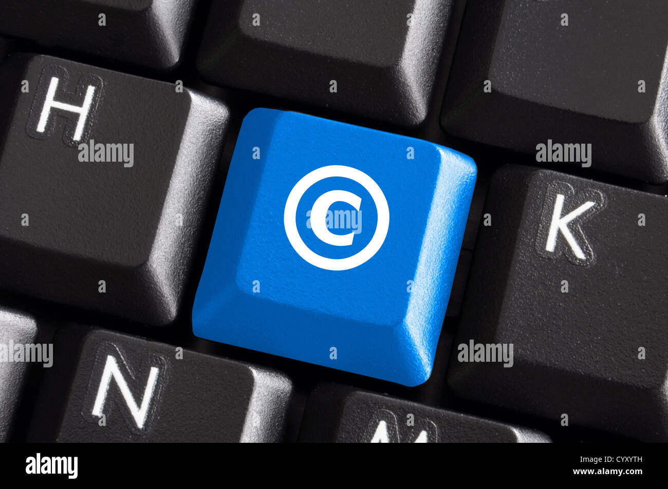 Copyright Konzept mit blaue Taste auf der Computertastatur Stockfoto