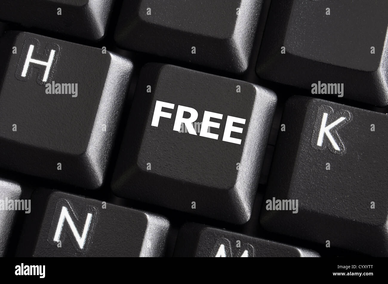 Computer-Tastatur mit Wort frei auf eine Schaltfläche oder einen Schlüssel Stockfoto