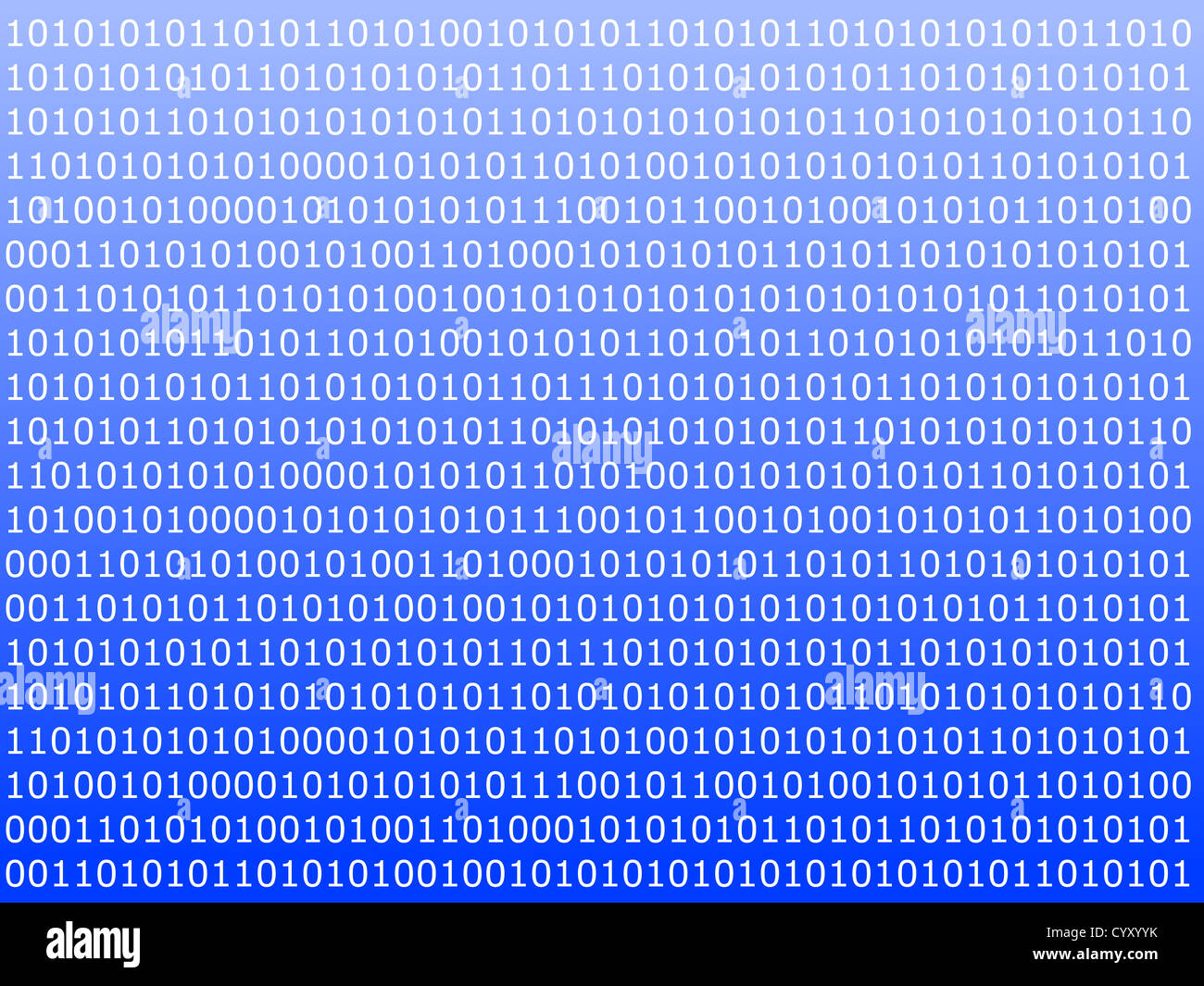 binäre Computer Daten Hintergrund mit 1 und 0 Stockfoto