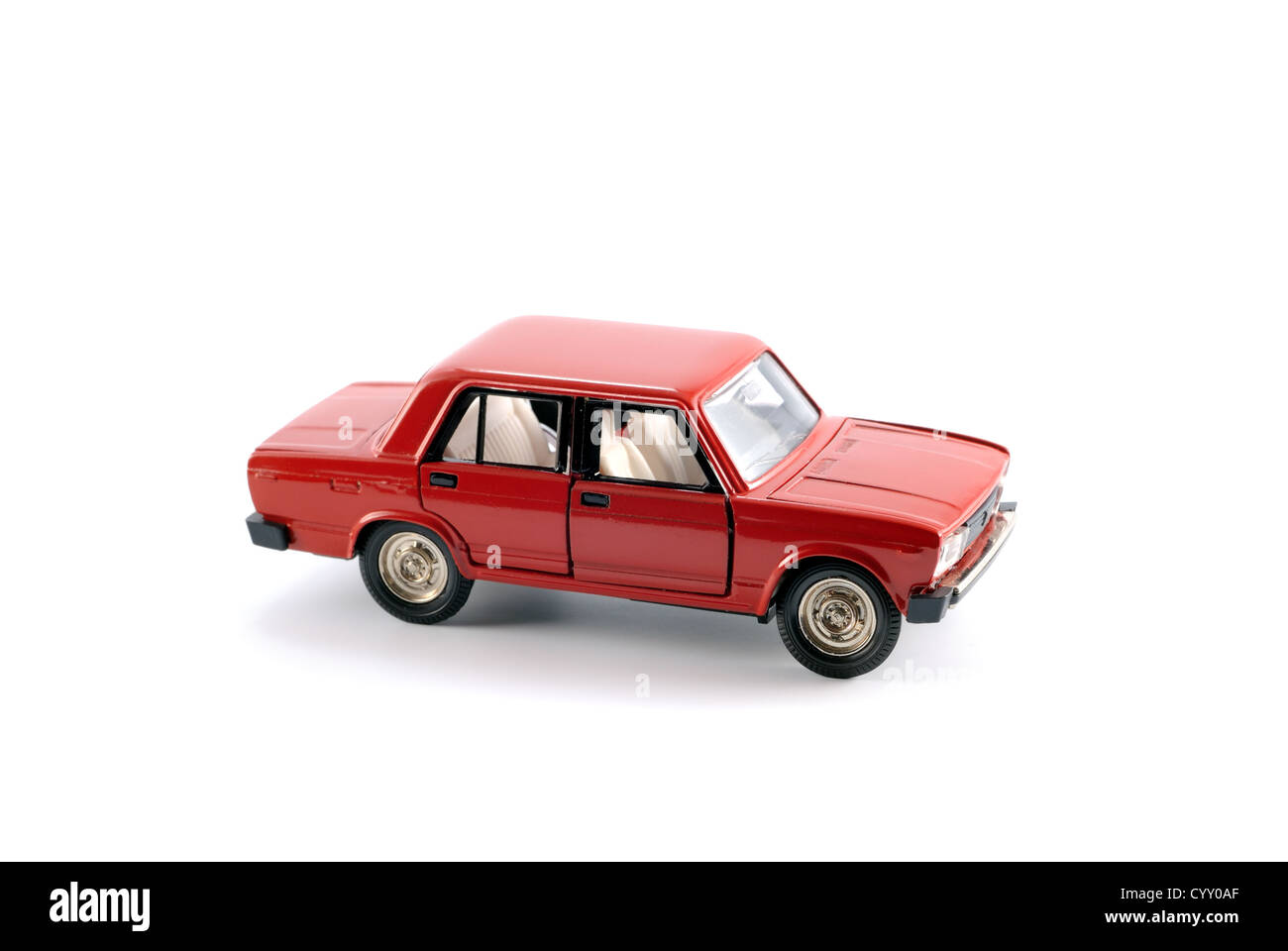 Kollektion Modell des roten Autos auf einem hellen Hintergrund Stockfoto