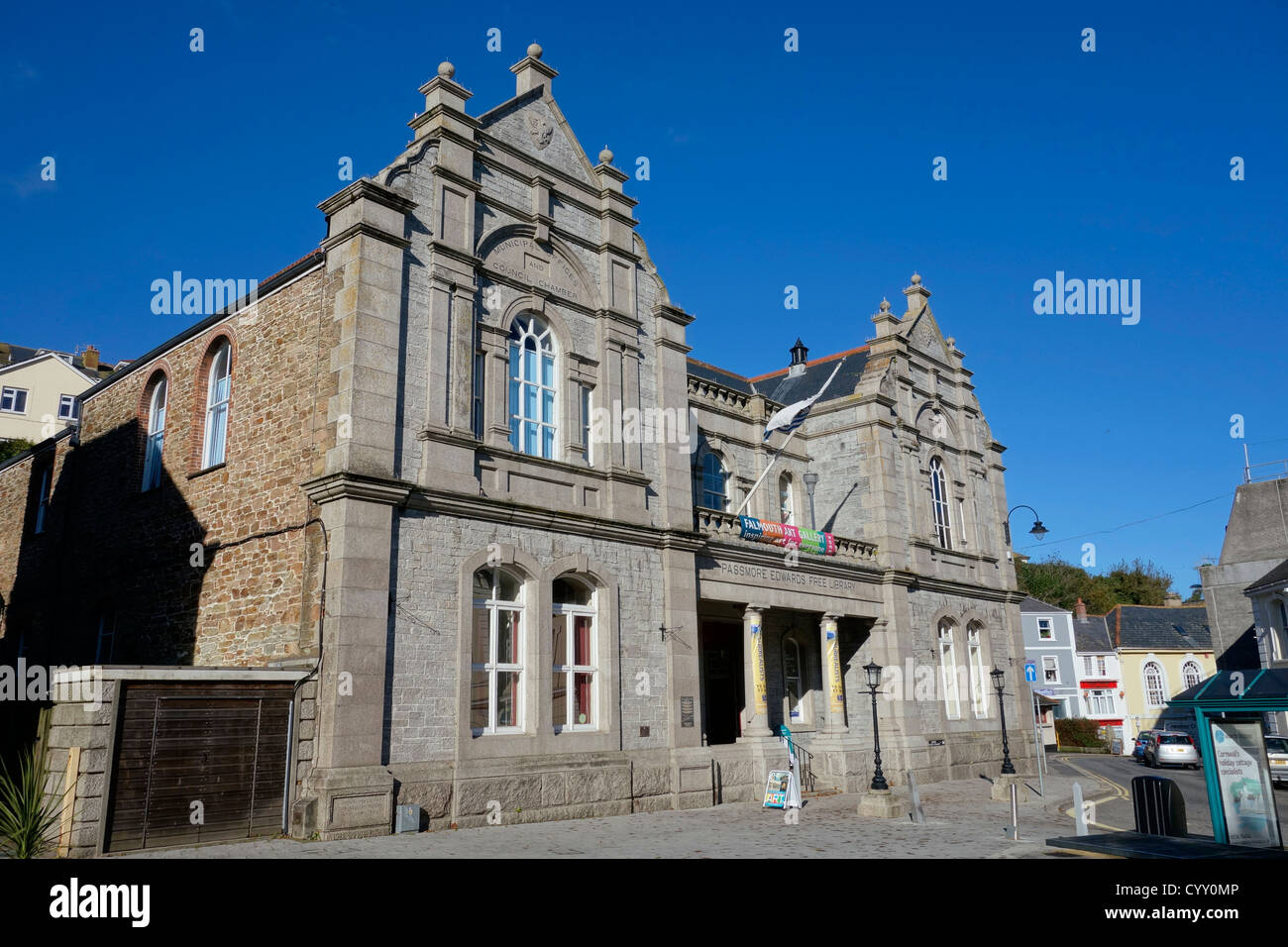 Passmore Edwards Free Library Gebäudehülle, Falmouth Cornwall UK Stockfoto