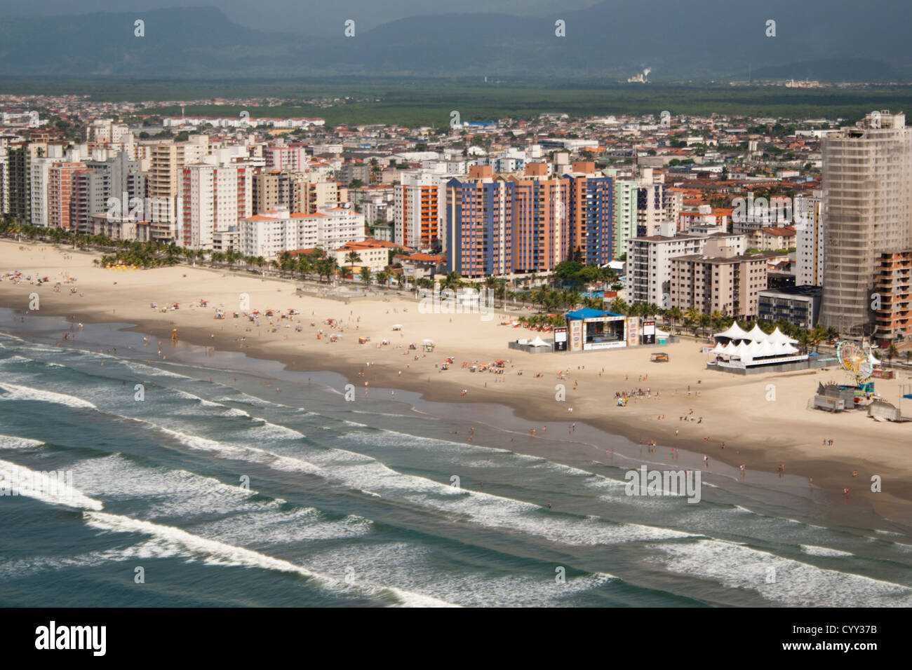 Luftaufnahme der Stadt Praia Grande São Paulo Zustand Ufer, südöstlichen Brasilien. Stockfoto