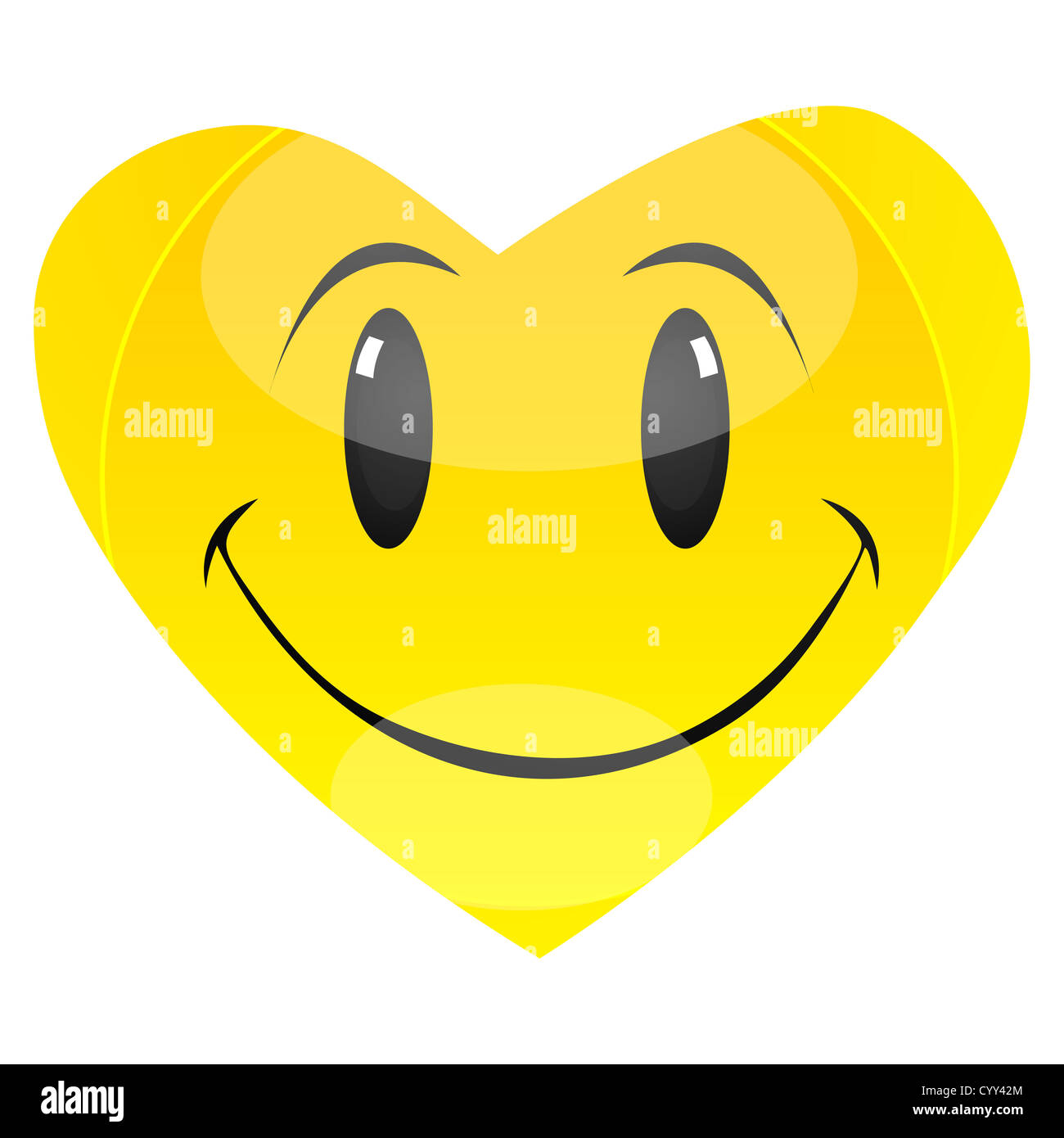Illustration der Smiley in Form von Herzen Stockfoto