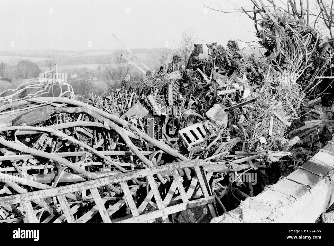 Einer der fünf Archivbilder zeigen Mayfield Telefonzentrale, die am 27. November 1978 explodierte. Stockfoto