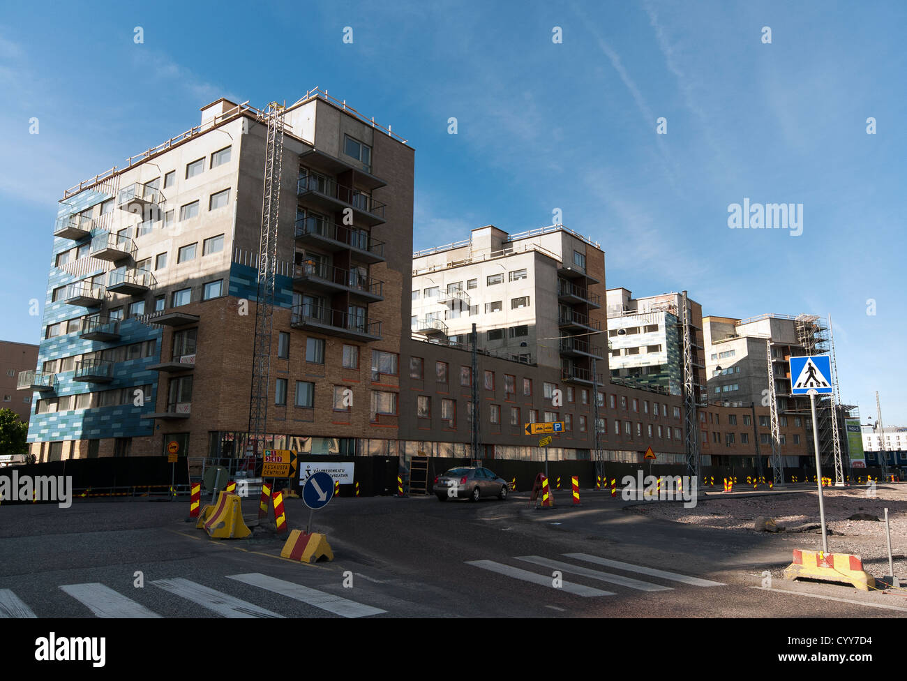 Stadtentwicklung im Jätkäsaari Stadtteil von Helsinki auf dem Gelände der alten Schifffahrt-Container-Hafen Stockfoto