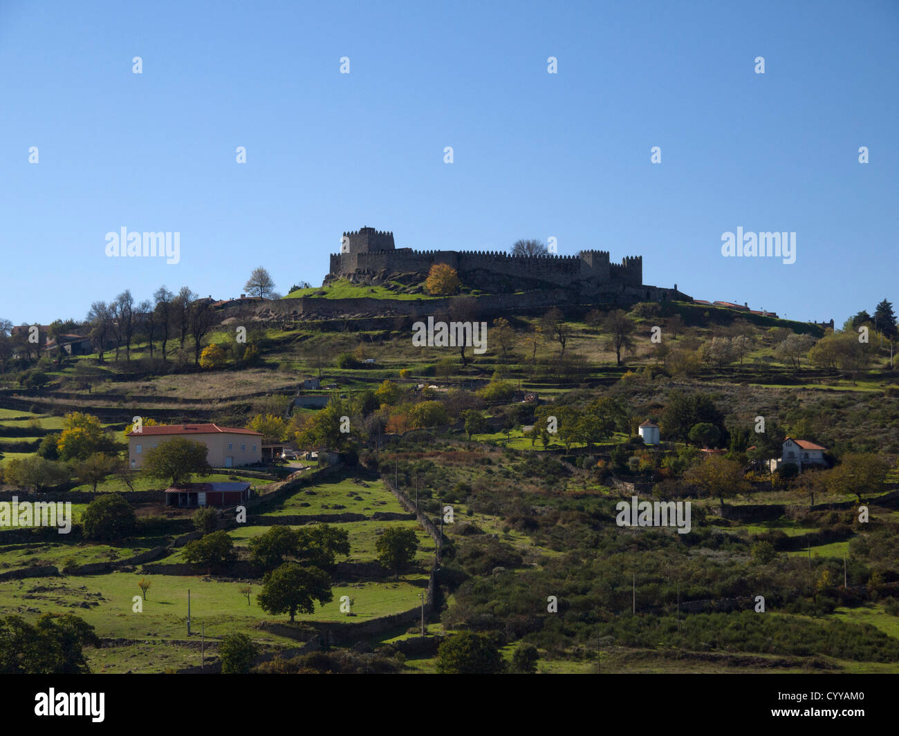 Burgmauern in Trancoso, Portugal Stockfoto