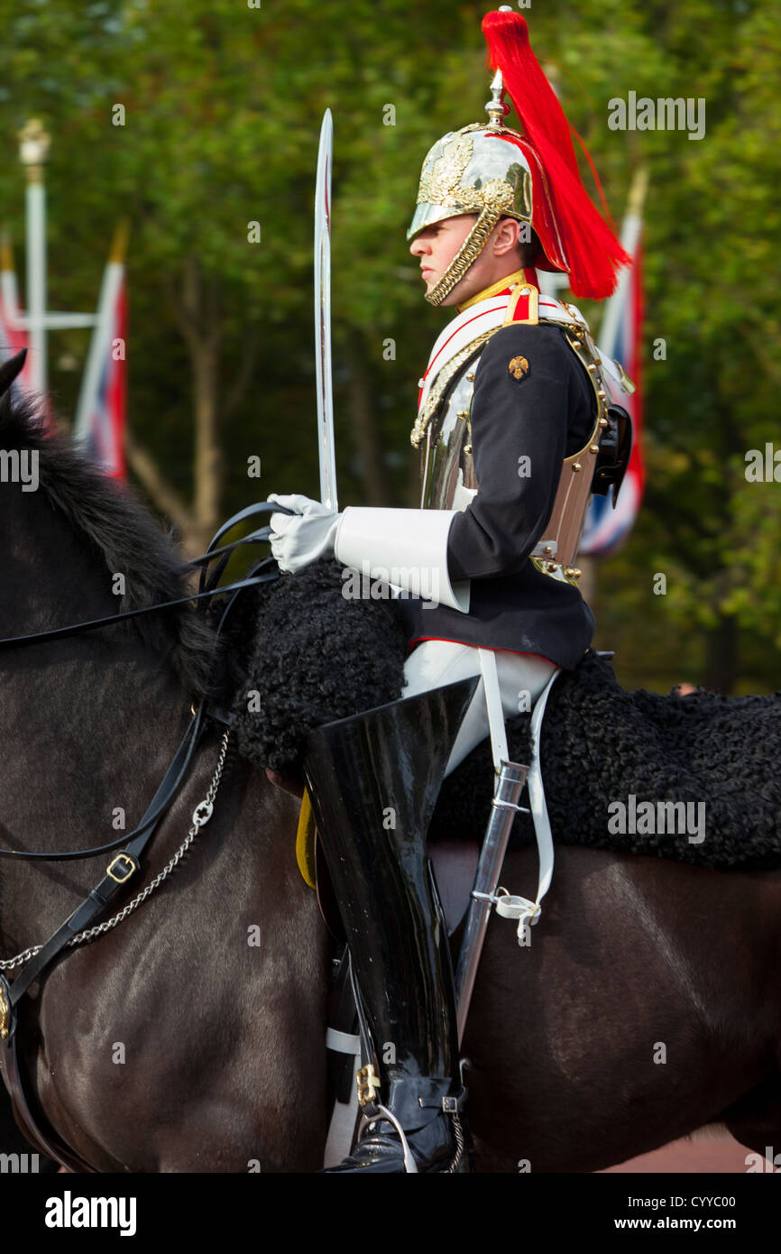 Mitglied der Horse Guards - die Leibgarde am Buckingham Palace, London, England, UK Stockfoto