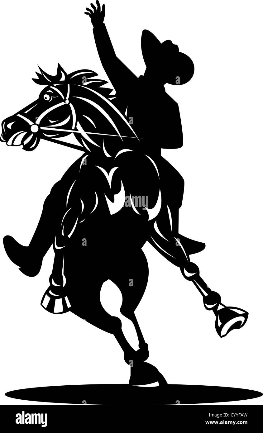 Illustration rodeo cowboy riding horse -Fotos und -Bildmaterial in ...