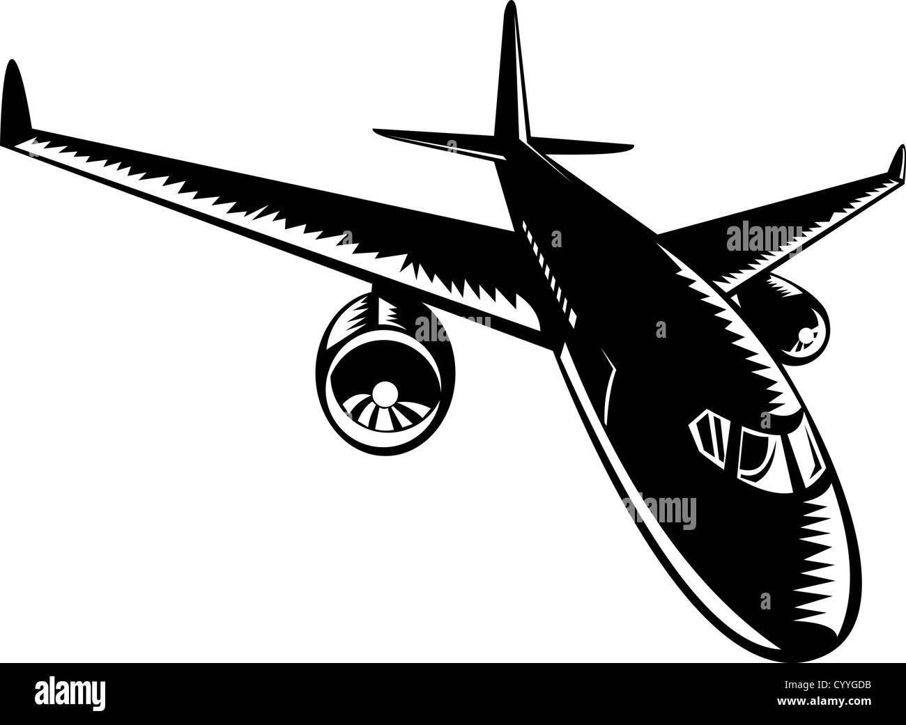 kommerziellen Jet Flugzeug Flugzeug Jumbo isoliert Motor Flugreisen Luft Transport Transport Transit Flugzeug Stockfoto