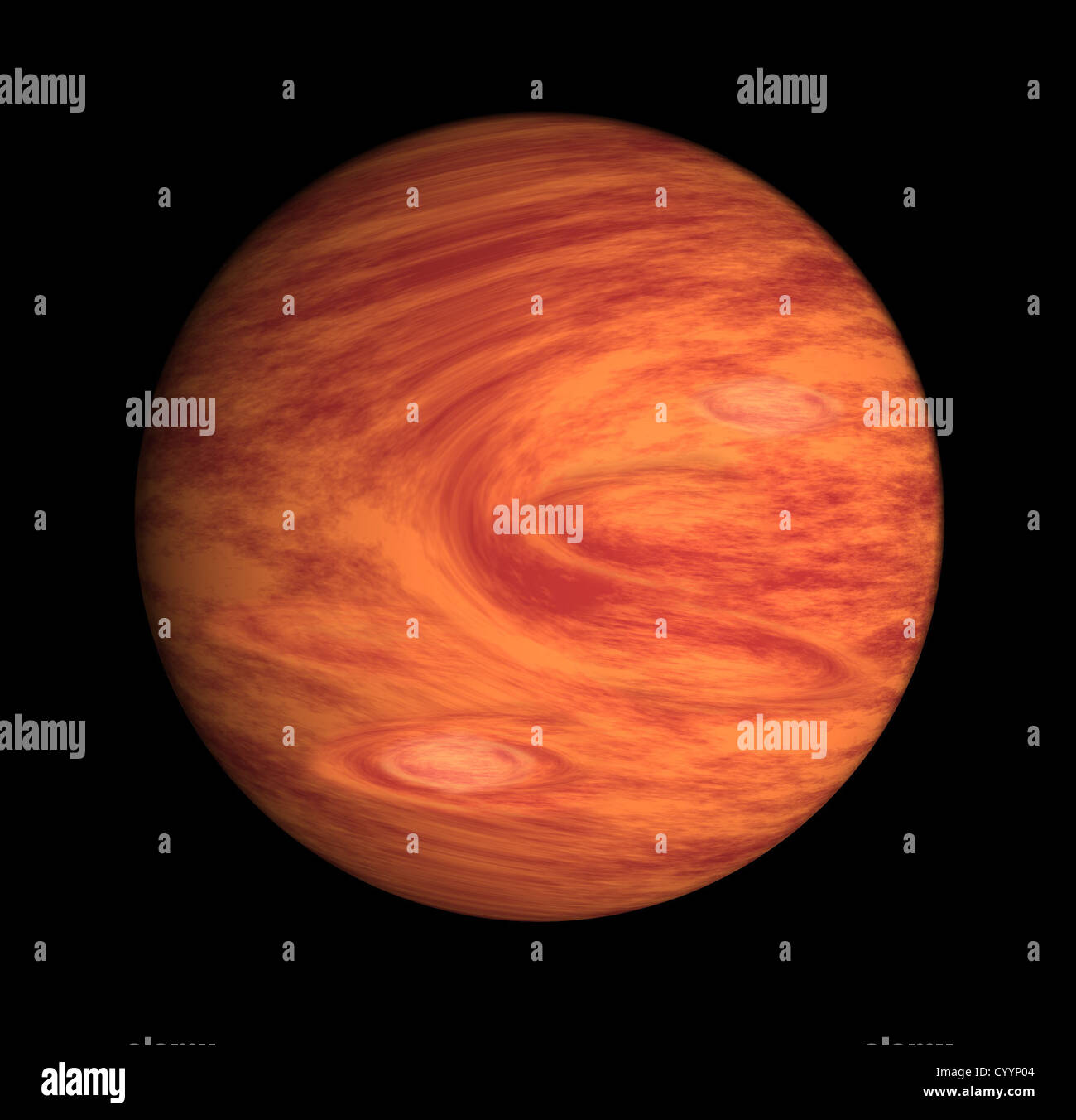 Illustration des Planeten Jupiter auf isolierte Hintergrund Stockfoto