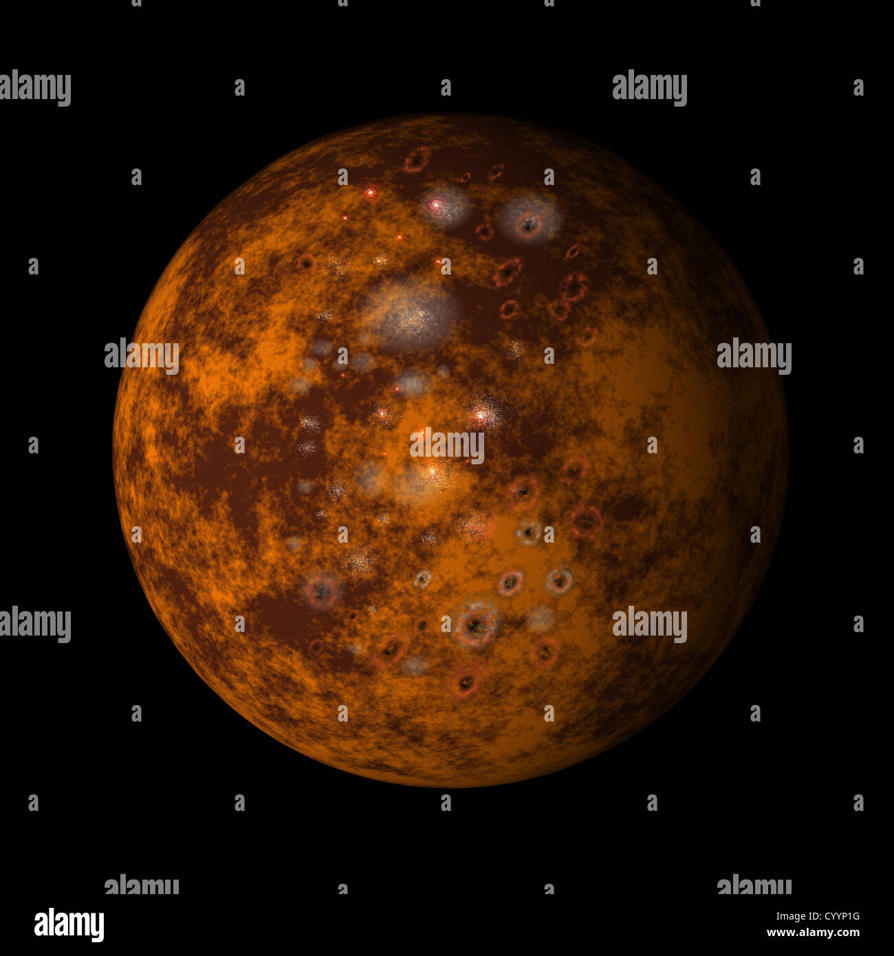 Abbildung des Jupiters Mond Callisto auf isolierte Hintergrund Stockfoto
