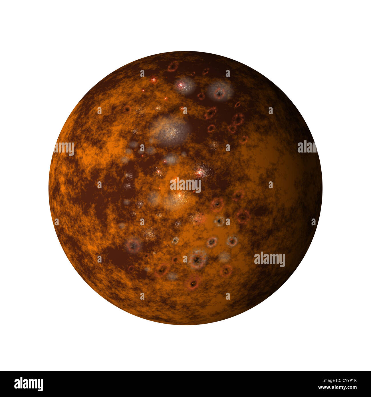 Abbildung des Jupiters Mond Callisto auf isolierte Hintergrund Stockfoto