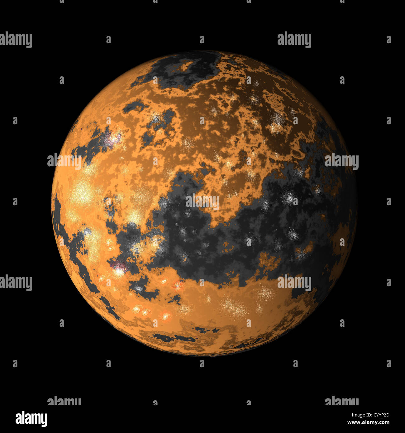 Abbildung des Jupiters Mond Ganymed auf isolierte Hintergrund Stockfoto