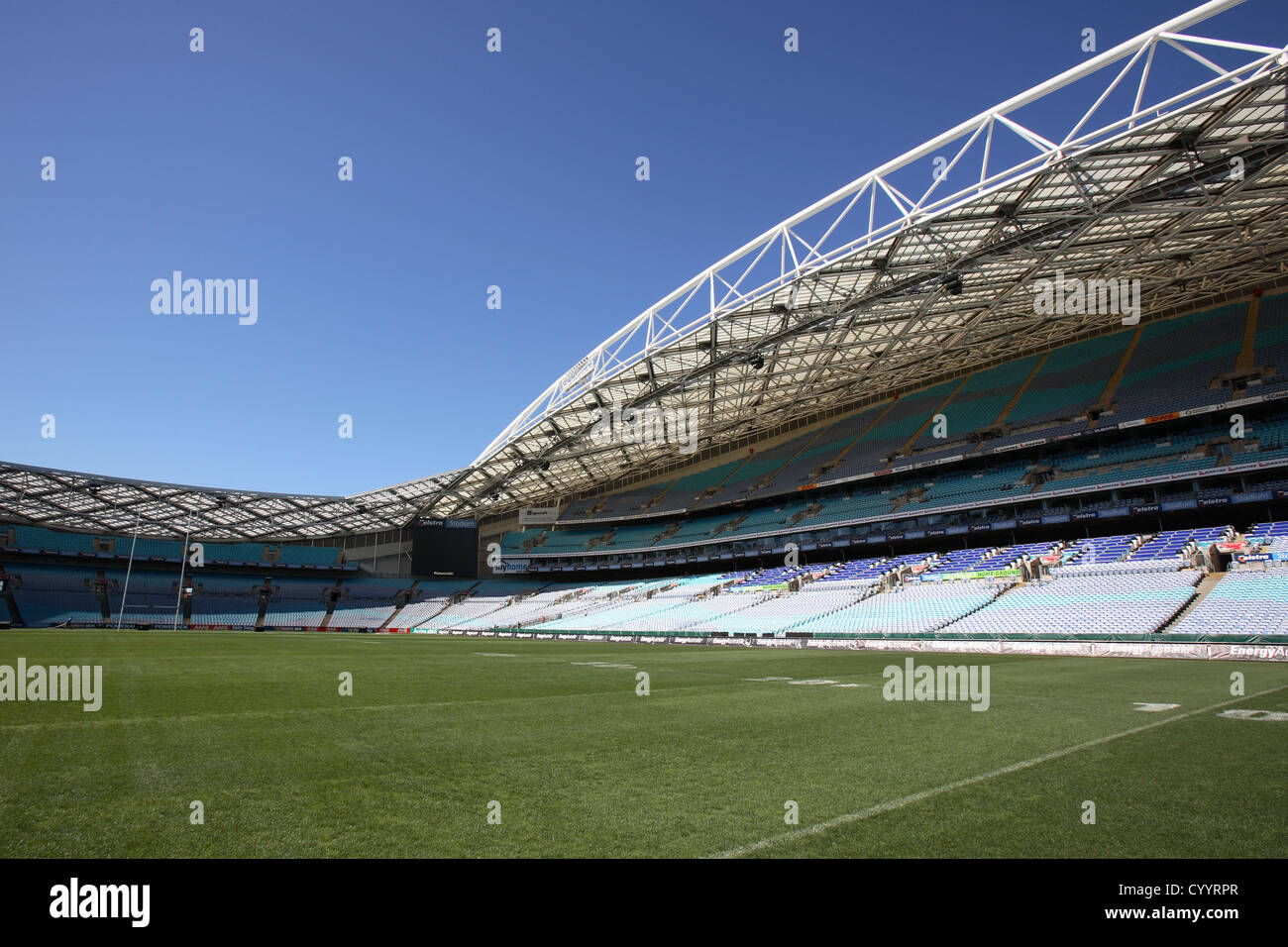 Australia-Stadion im Sydney Olympic Park. Homebush Bay, Sydney, Australien. Stockfoto